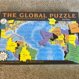 The Global Puzzle, 600pcs, Factory Sealed, pieces shaped by country, Made in USA
